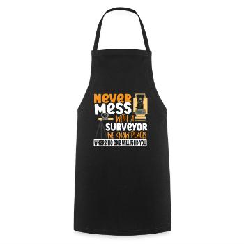 Surveying Cartographer Never Mess With A Surveyor - Cooking Apron - black - Front - AI Model Male 185 dark (185cm)