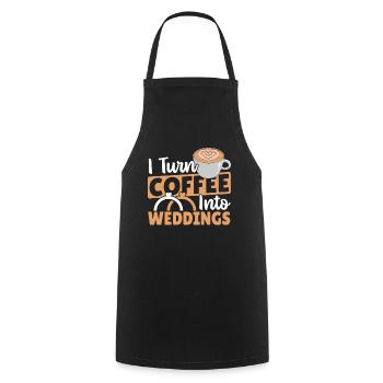 Hochzeitsplanung I Turn Coffee Into Weddings - Kochschürze - Schwarz - Vorne - AI Model Male 185 dark (185cm)