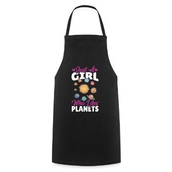 Astronomie Juste une fille qui aime les planètes - Tablier de cuisine - noir - Devant - AI Model Male 185 dark (185cm)