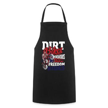 Dirt Bike Drapeau américain Motocross Biker 4ème - Tablier de cuisine - noir - Devant - AI Model Male 185 dark (185cm)