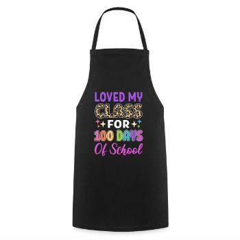 J’ai adoré ma classe pendant 100 jours d’école - Tablier de cuisine - noir - Devant - AI Model Male 185 dark (185cm)
