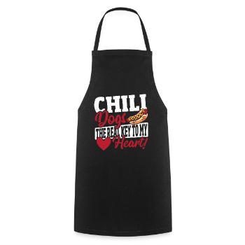 Les chiens au chili adorent le chien au chili de la Saint-Valentin - Tablier de cuisine - noir - Devant - AI Model Male 185 dark (185cm)