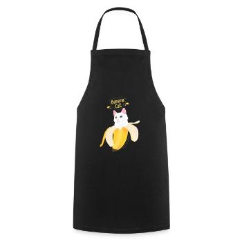 Katze Banana Cat Sprüche Humor Kater Geschenk neu - Kochschürze - Schwarz - Vorne - AI Model Male 185 dark (185cm)