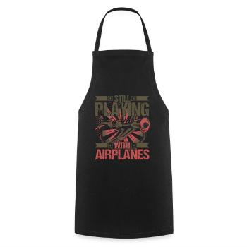 Aviateur Aviateur Pilote - Tablier de cuisine - noir - Devant - AI Model Male 185 dark (185cm)