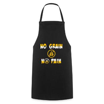 No Grain No Pain Gluten Free Gift - Kochschürze - Schwarz - Vorne - AI Model Male 185 dark (185cm)