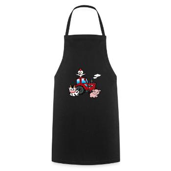 Tractor Tractors Gift Farm - Cooking Apron - black - Front - AI Model Male 185 dark (185cm)