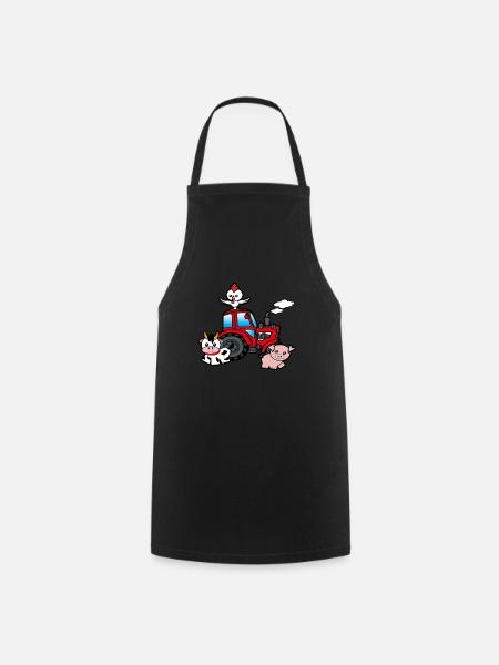 Traktor Traktoren Geschenk Farm - Kochschürze - Schwarz