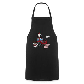 Farmer farmer tractor - Cooking Apron - black - Front - AI Model Male 185 dark (185cm)