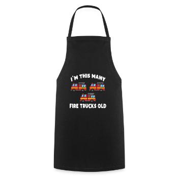 Firefighter 3 years birthday - Cooking Apron - black - Front - AI Model Male 185 dark (185cm)