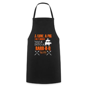 BBQ BBQ BBQ - Cooking Apron - black - Front - AI Model Male 185 dark (185cm)