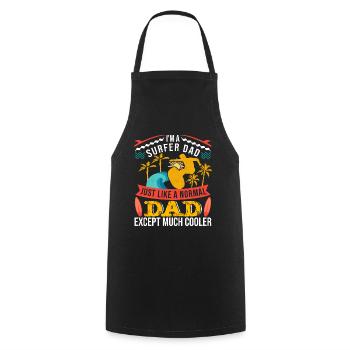 Surfer Dad - Kochschürze - Schwarz - Vorne - AI Model Male 185 dark (185cm)