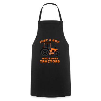 Traktor Jungen Traktoren Spruch Geschenk - Kochschürze - Schwarz - Vorne - AI Model Male 185 dark (185cm)
