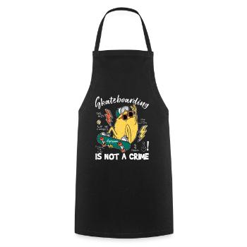 Skateboarding is not a crime funny monster poison - Cooking Apron - black - Front - AI Model Male 185 dark (185cm)