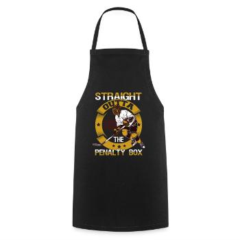 Straight Outta The Penalty Box Hockey Fan Gift - Kochschürze - Schwarz - Vorne - AI Model Male 185 dark (185cm)