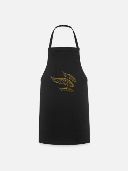 goldene Federn - Kochschürze - Schwarz