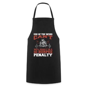 Funny Burpee Personal Trainer Gym Workout Fitness - Cooking Apron - black - Front - AI Model Male 185 dark (185cm)