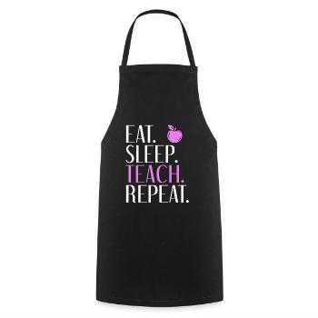 Mangez Sleep Teach Repeat - Tablier de cuisine - noir - Devant - AI Model Male 185 dark (185cm)