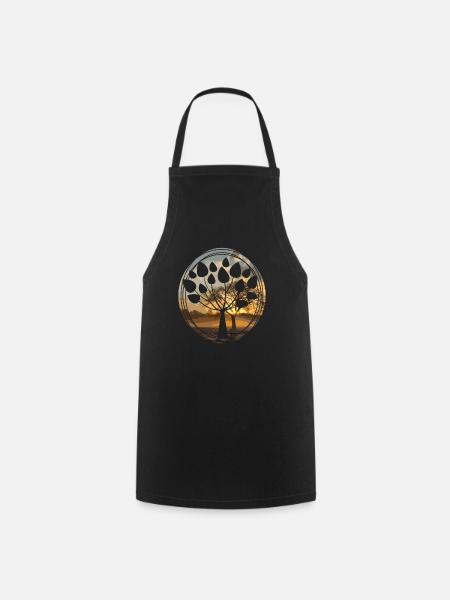 tree - Cooking Apron - black