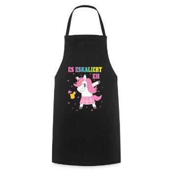 Dabbing Unicorn Es eskaliert eh - Kochschürze - Schwarz - Vorne - AI Model Male 185 dark (185cm)