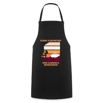 Funny rock climbing - Cooking Apron - black - Front - AI Model Male 185 dark (185cm)