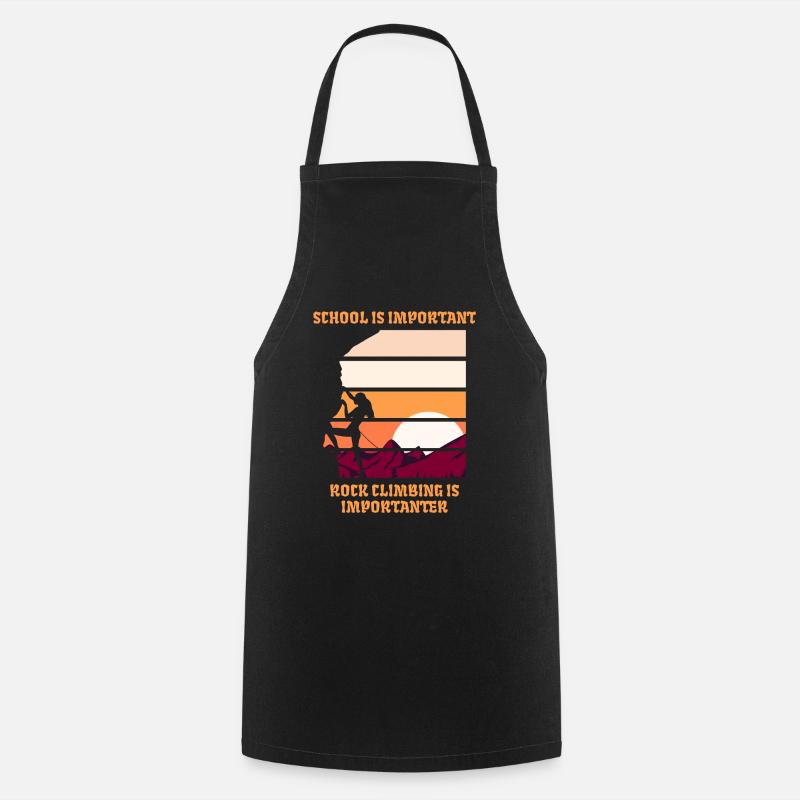 Funny rock climbing - Cooking Apron - black
