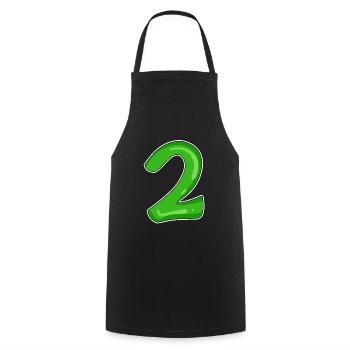 Numéro 2 vert - Tablier de cuisine - noir - Devant - AI Model Male 185 dark (185cm)