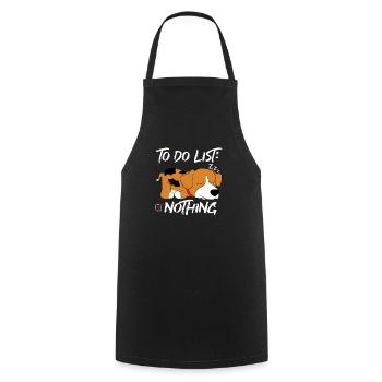 To do list nothing chien mignon cadeau - Tablier de cuisine - noir - Devant - AI Model Male 185 dark (185cm)