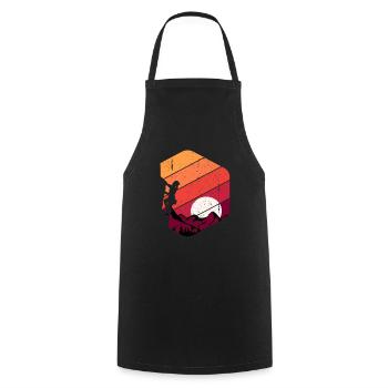 Rock Climbing Retro - Cooking Apron - black - Front - AI Model Male 185 dark (185cm)