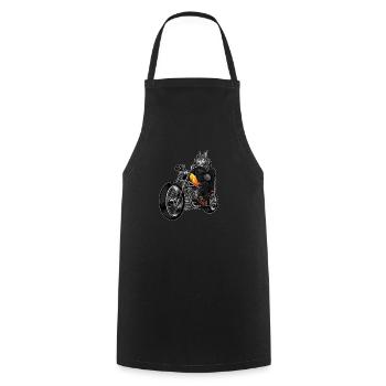 Wolf - Cooking Apron - black - Front - AI Model Male 185 dark (185cm)