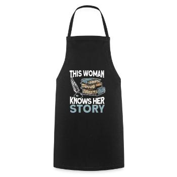 Writer Author - Cooking Apron - black - Front - AI Model Male 185 dark (185cm)