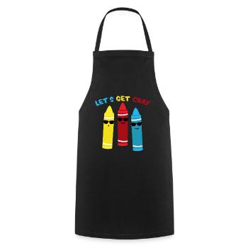 Wax crayons chalk pencil painting - Cooking Apron - black - Front - AI Model Male 185 dark (185cm)
