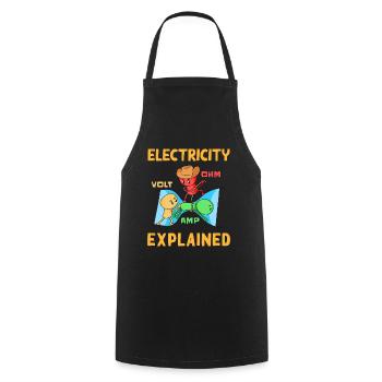 Electrician Electrical Engineer Electronics Technician - Cooking Apron - black - Front - AI Model Male 185 dark (185cm)