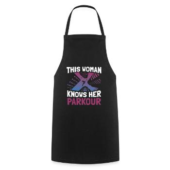 Parkour Runner - Kochschürze - Schwarz - Vorne - AI Model Male 185 dark (185cm)