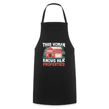 Real Estate Agent House Sale Real Estate Broker - Cooking Apron - black - Front - AI Model Male 185 dark (185cm)