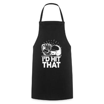 I'd Hit That Funny Baseball Fan - Cooking Apron - black - Front - AI Model Male 185 dark (185cm)