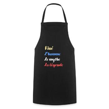 kiné homme mythe légende humour kinésithérapeute - Tablier de cuisine - noir - Devant - AI Model Male 185 dark (185cm)