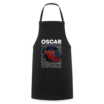 Oscar Fish 80's Style Monster Fischhüter - Kochschürze - Schwarz - Vorne - AI Model Male 185 dark (185cm)