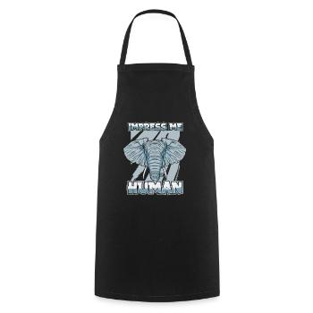 Éléphant - Tablier de cuisine - noir - Devant - AI Model Male 185 dark (185cm)