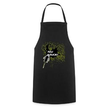 You Suck Pleco Keeper Sucker Fish - Cooking Apron - black - Front - AI Model Male 185 dark (185cm)
