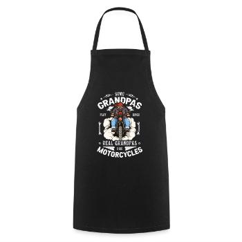 Grandpas Play Bingo Real Grandpas Ride Motorcycles - Cooking Apron - black - Front - AI Model Male 185 dark (185cm)