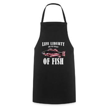 Life Liberty & The Pursuit Of Fish USA Fishing - Tablier de cuisine - noir - Devant - AI Model Male 185 dark (185cm)