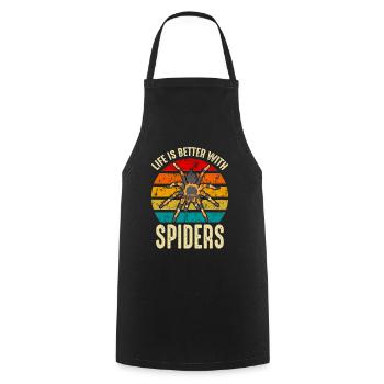 Das Leben ist besser mit Spiders Arachnid Besitzer - Kochschürze - Schwarz - Vorne - AI Model Male 185 dark (185cm)
