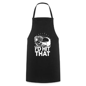 I'd Hit That Funny Baseball Fan - Cooking Apron - black - Front - AI Model Male 185 dark (185cm)