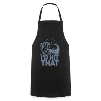 I'd Hit That Funny Baseball Fan - Cooking Apron - black - Front - AI Model Male 185 dark (185cm)