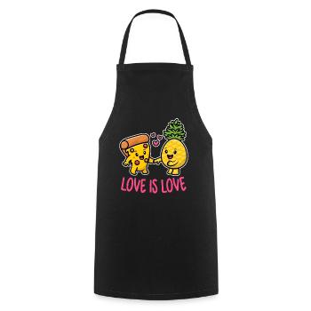 Ananas gehört auf Pizza Lustiges Essen Liebe ist Liebe - Kochschürze - Schwarz - Vorne - AI Model Male 185 dark (185cm)