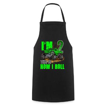 2nd Birthday Children's Monster Truck Boys & Girls - Cooking Apron - black - Front - AI Model Male 185 dark (185cm)