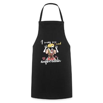 I mog mi ned Aufbrezeln Volksfest Trachten Dirndl - Kochschürze - Schwarz - Vorne - AI Model Male 185 dark (185cm)