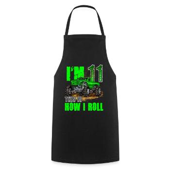 11th Birthday Monster Truck For Boys & Girls 11 - Cooking Apron - black - Front - AI Model Male 185 dark (185cm)
