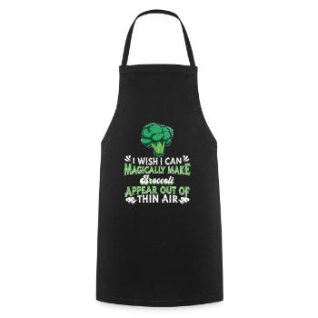 Broccoli Vegetables Vegan Vegetarian - Cooking Apron - black - Front - AI Model Male 185 dark (185cm)