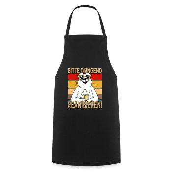 S’il vous plaît réanimer d’urgence la bière de la fête des pères Saufshirt - Tablier de cuisine - noir - Devant - AI Model Male 185 dark (185cm)
